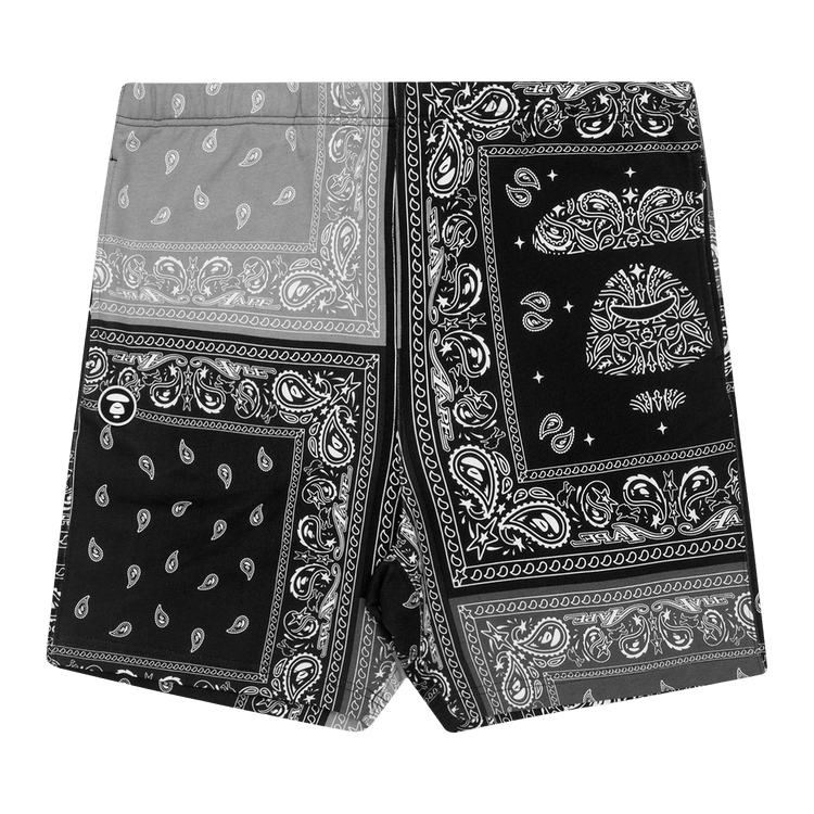 AAPE Moonface Bandana Shorts "Black/White"