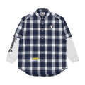 AAPE Moonface Panelled Button-Down Shirt "Navy/Ivory"