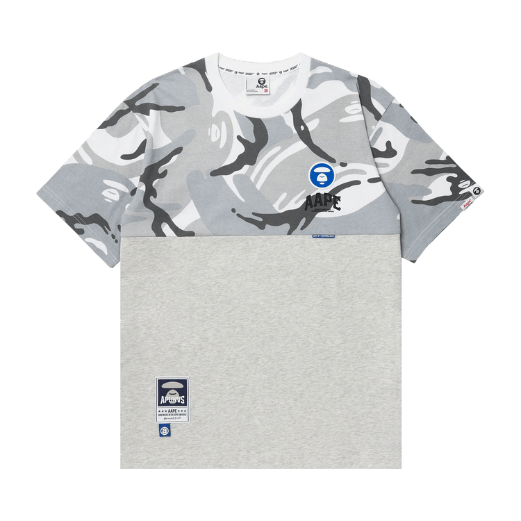AAPE Moonface Patch Panelled Tee "White/Multi"