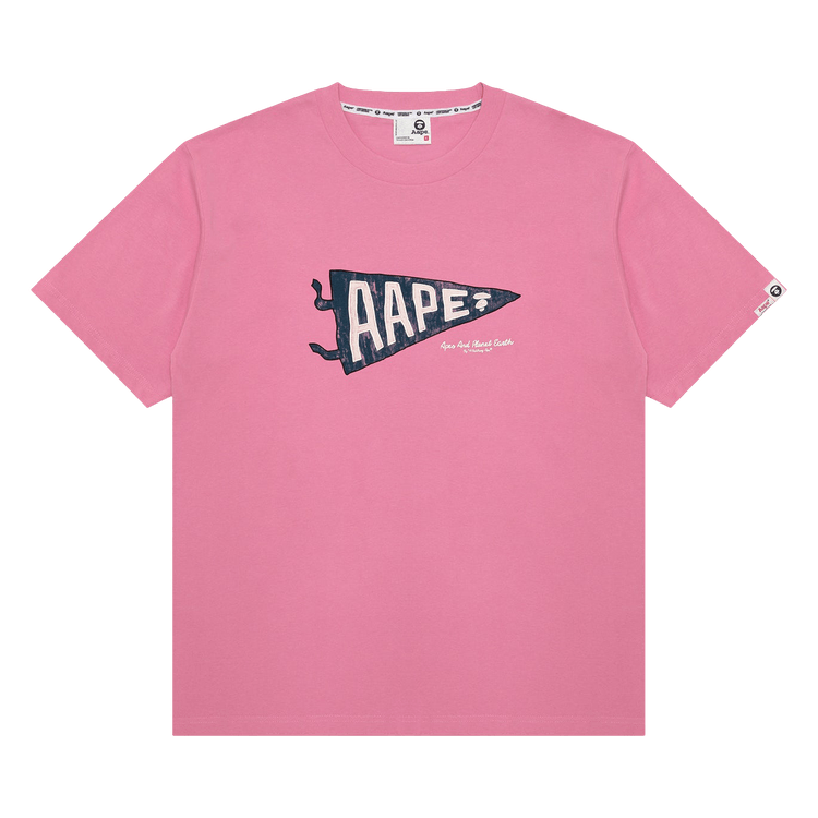 AAPE Unvs Logo Print Tee "Pink"