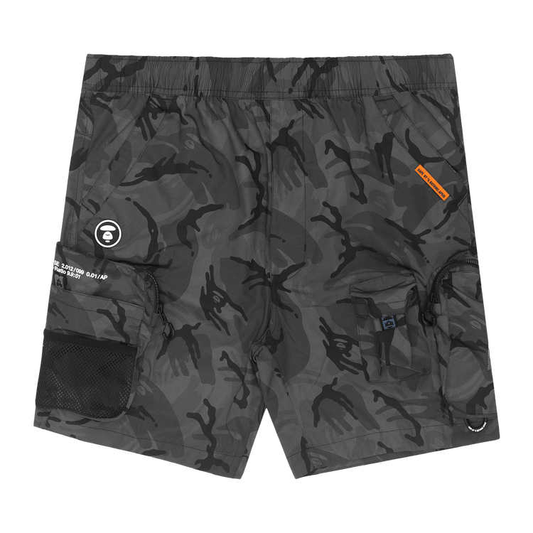AAPE Moonface Camo Cargo Shorts "Black/Multi"