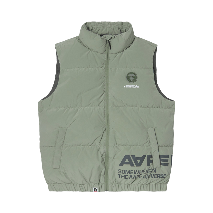 AAPE Moonface Patch Down Vest "Khaki/Light"