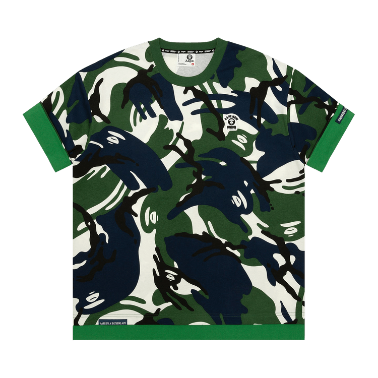 AAPE Now Moonface Logo Short Sleeve Tee "Navy/Green"