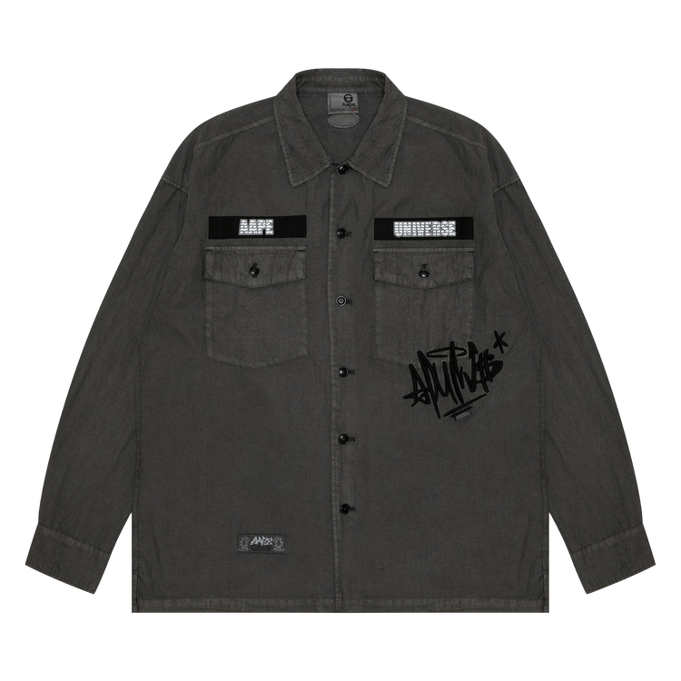 AAPE Unvs Embroidered Shirt "Black"