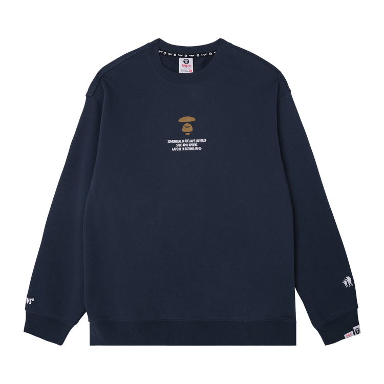 AAPE Moonface Printed Sweatshirt "Green/Navy"