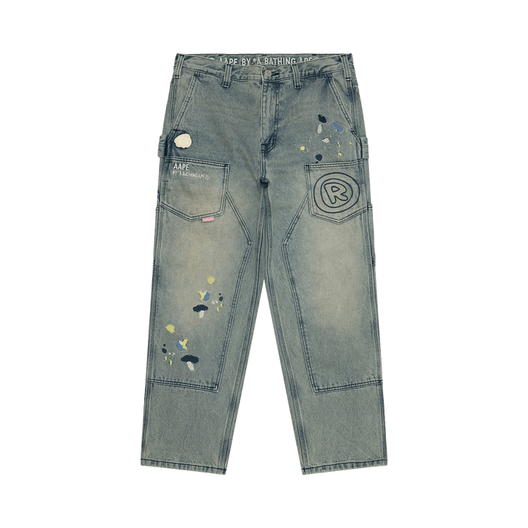 AAPE Wash Denim Worker Pants "Blue/Light"