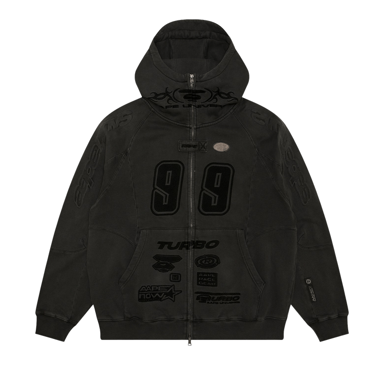 AAPE Now Moonface Logo Zip-Up Hoodie "Black/Light"