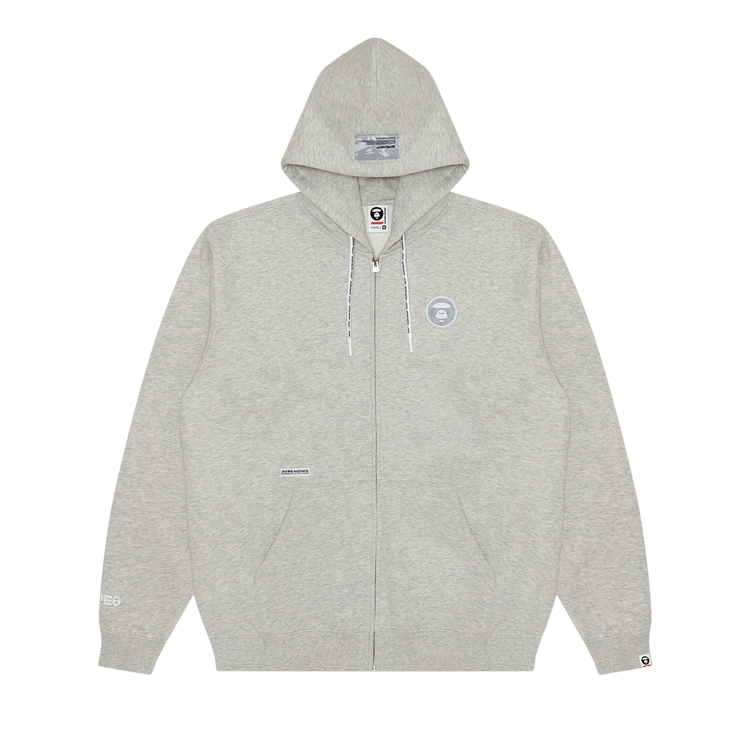 AAPE Moonface Patch Zip-Up Hoodie "White/Heather"