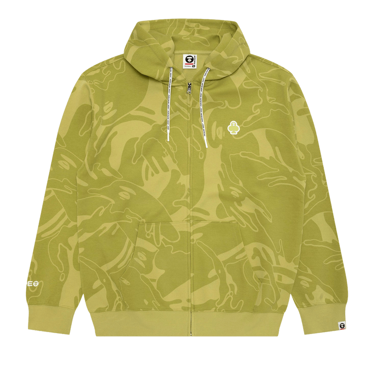 AAPE Now Clover Moonface Zip-Up Hoodie "Green/Multi"
