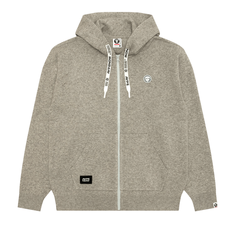 AAPE Now Moonface Zip-Up Hoodie "White/Heather"