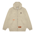 AAPE Moonface Logo Zip-Up Knit Hoodie "Ivory/Heather"