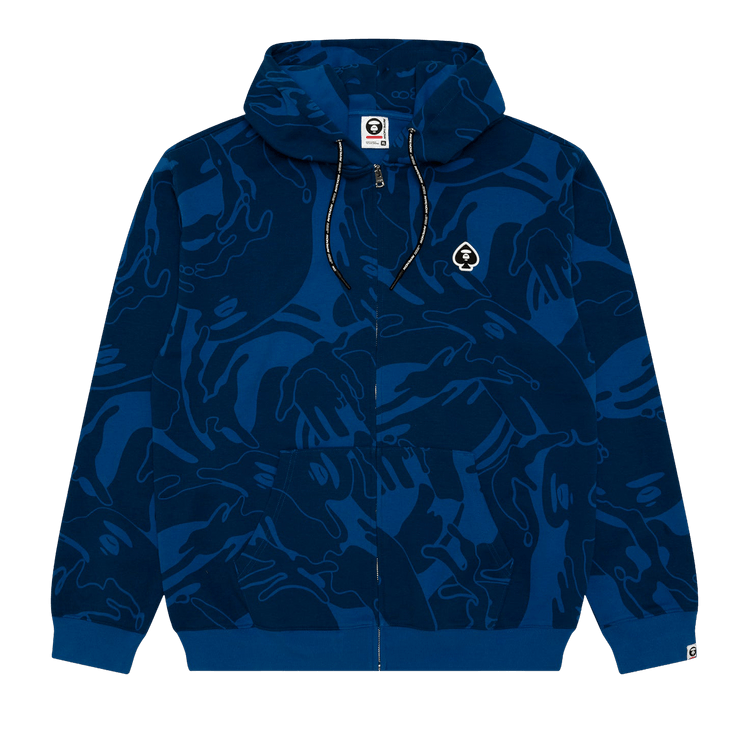 AAPE Now Spades Moonface Camo Hoodie "Blue"