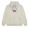 AAPE Unvs Moonface Graphic Hoodie "White/Heather"
