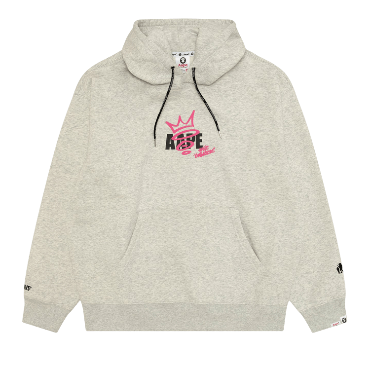 AAPE Unvs Moonface Graphic Hoodie "White/Heather"
