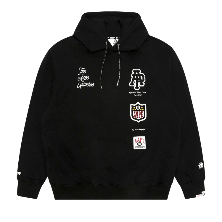 AAPE Unvs Embroidered Hoodie "Black"