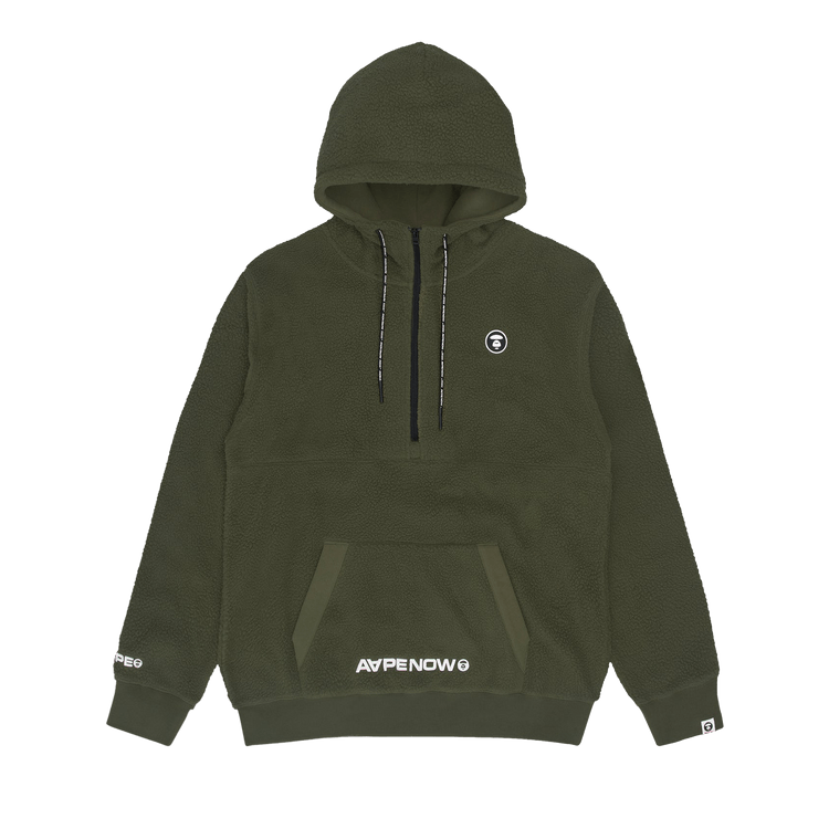 AAPE Zipped Neck Hoodie "Khaki"