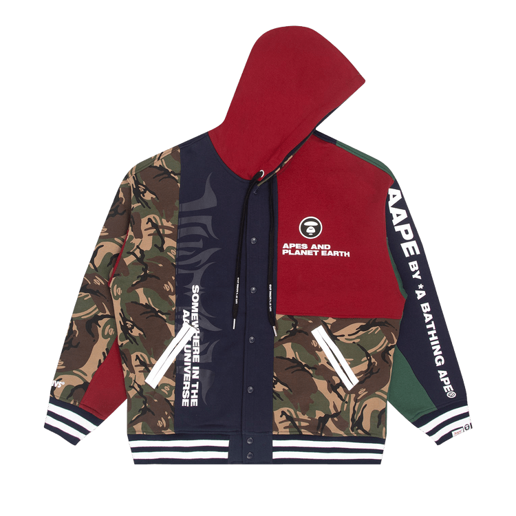AAPE Buttoned Hoodie "Navy"