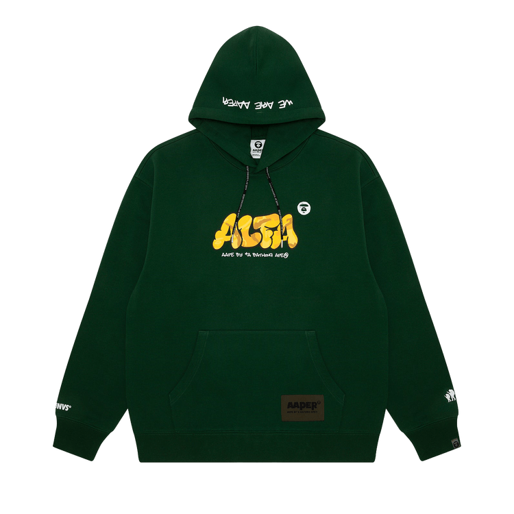 AAPE r Alfa Graphic Fleece Hoodie "Green"