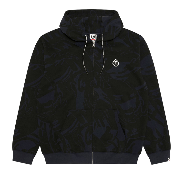 AAPE Now Spades Moonface Camo Hoodie "Grey/Navy"