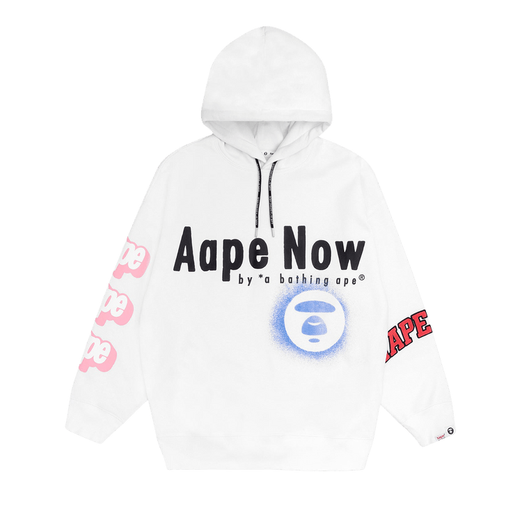 AAPE Moonface Graphic Hoodie "White"
