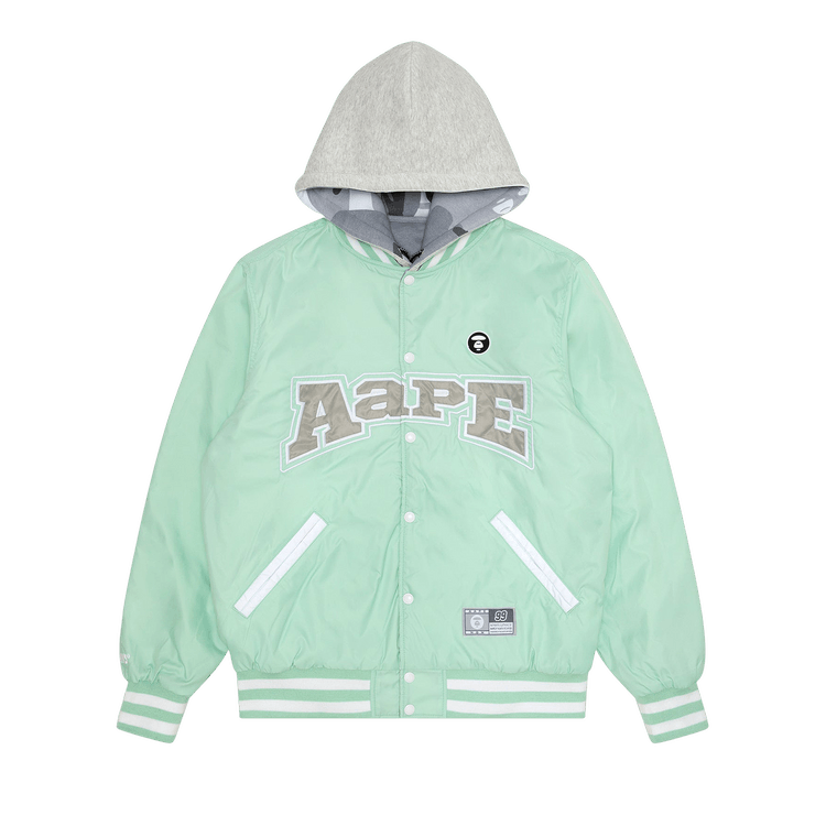 AAPE Moonface Reversible Hooded Snap-Button Jacket "Green/Light"