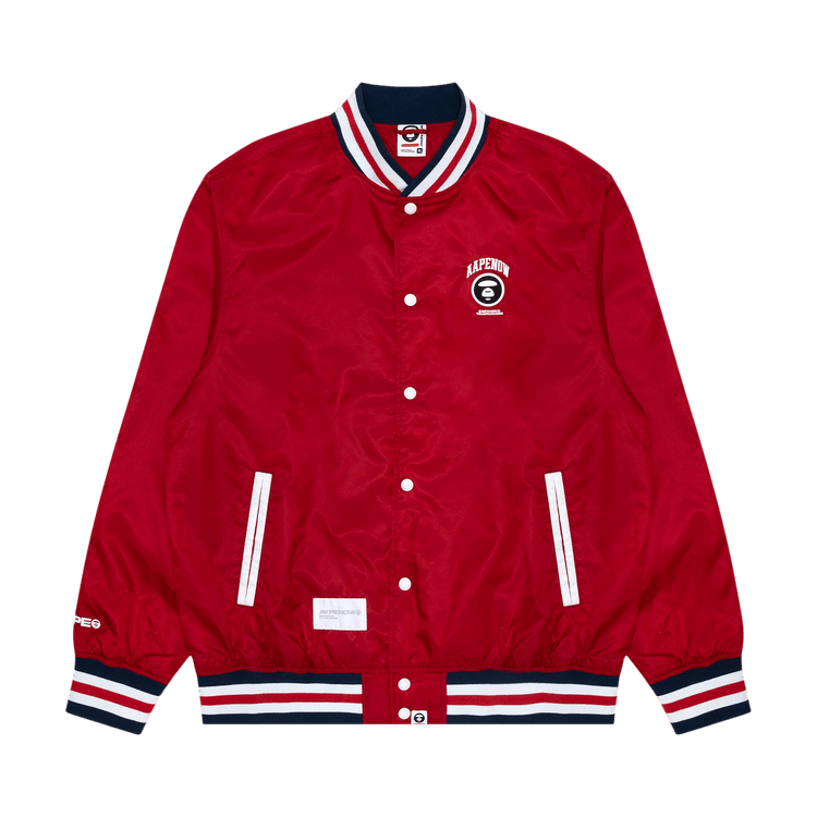 AAPE Moonface Patch Jersey Jacket "Red/Dark"
