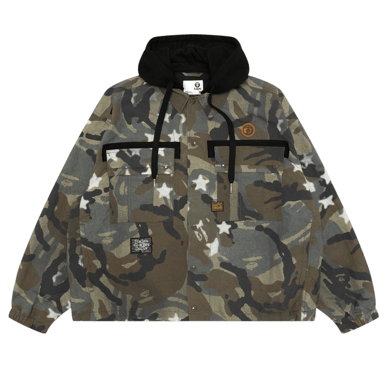 AAPE Hooded Utility Jacket "Brown/Multi"