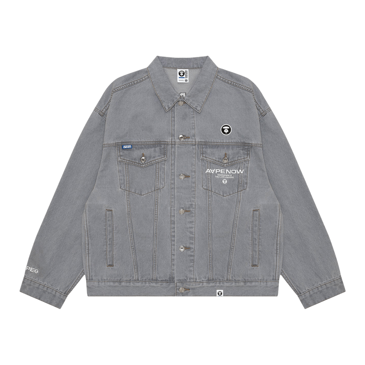 AAPE Moonface Workwear Denim Jacket "Grey/Light"
