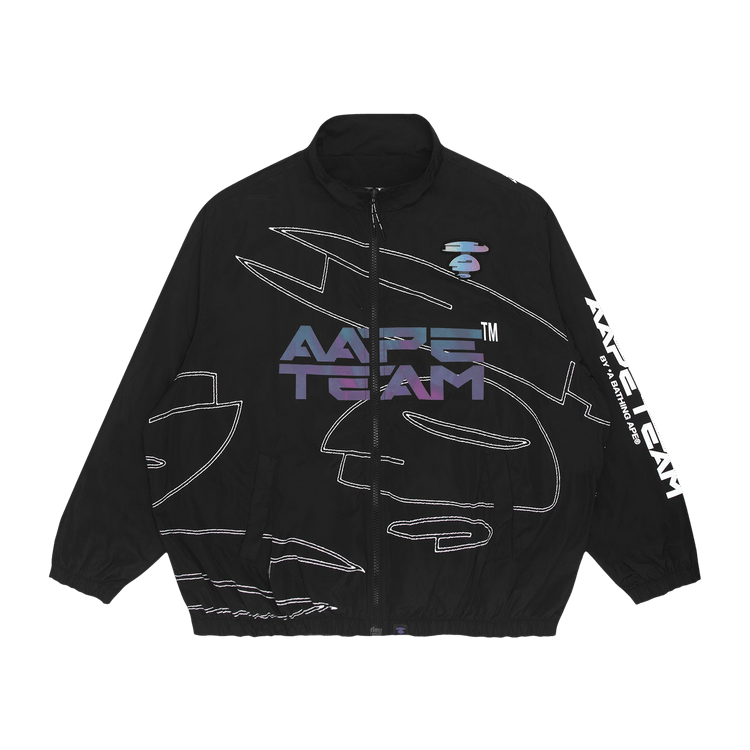 AAPE Moonface Gradient Printed Jacket "Black"
