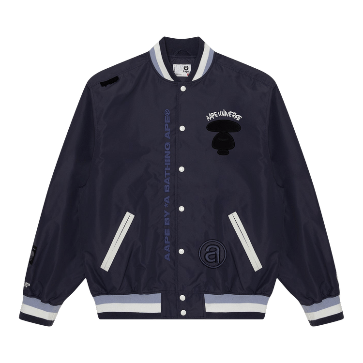 AAPE Moonface Embroidered Jacket "Grey/Purple"
