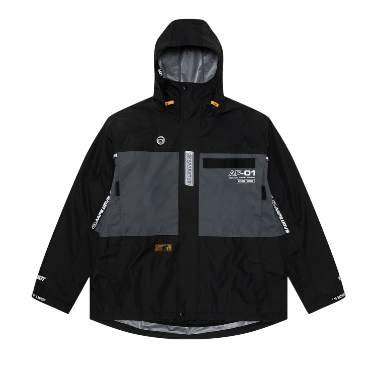 AAPE Moonface Convertible Utility Hooded Jacket "Black"