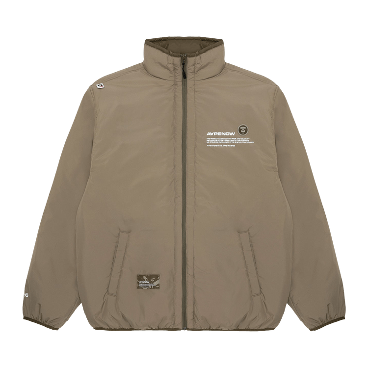 AAPE Moonface Patch Zip-Up Jacket "Beige/Dark"