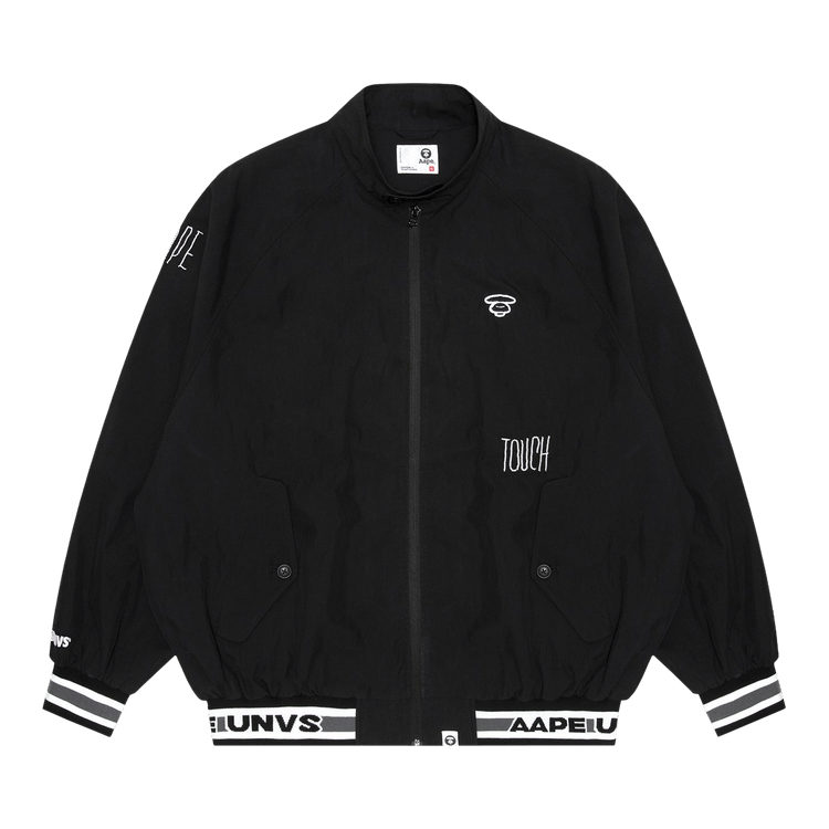 AAPE Moonface Embroidered Zip Jacket "Black"