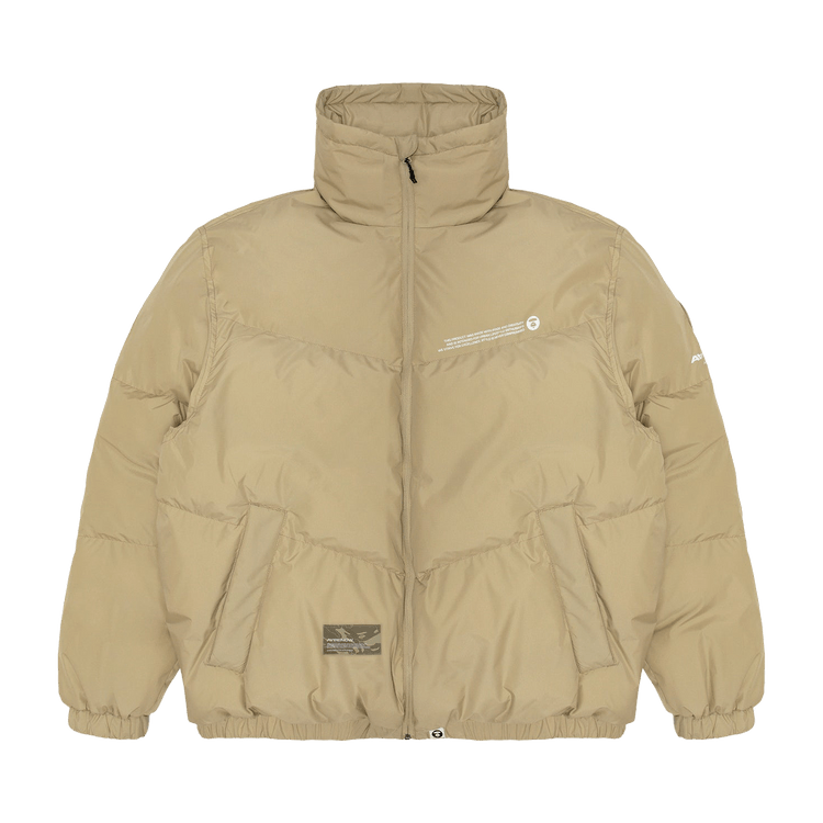 AAPE Moonface Stand-Collar Padded Jacket "Ivory/Grey"