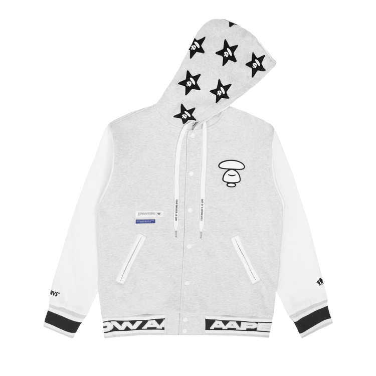 AAPE Moonface Hooded Jacket "White/Heather"