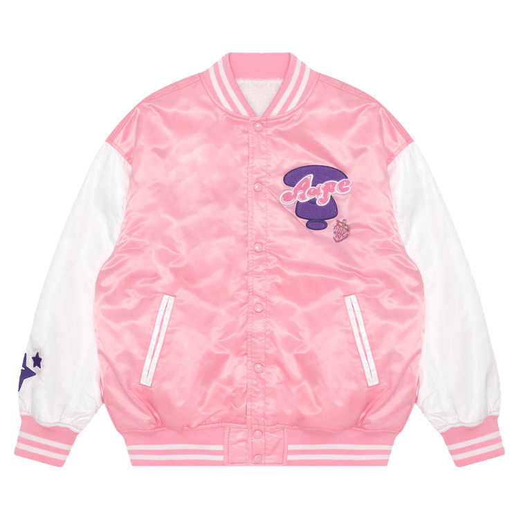AAPE Moonface Reversible Fleece Relaxed Jacket "Pink/Light"