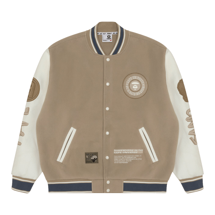 AAPE Moonface Embroidered Jacket "Beige"