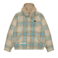 AAPE Moonface Logo Check Hooded Jacket "Beige/Blue"