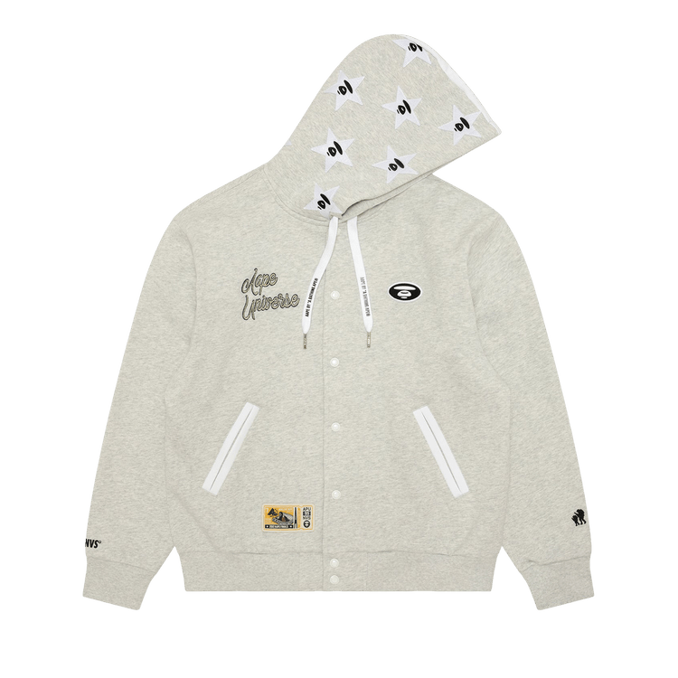 AAPE Unvs Moonface Hooded Jacket "White/Heather"