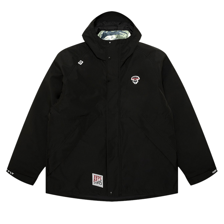 AAPE Moonface Logo Hooded Down Jacket "Black"