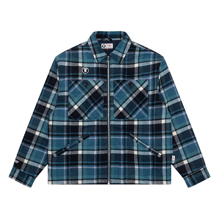 AAPE Moonface Plaid Zip Jacket "Blue/Purple"