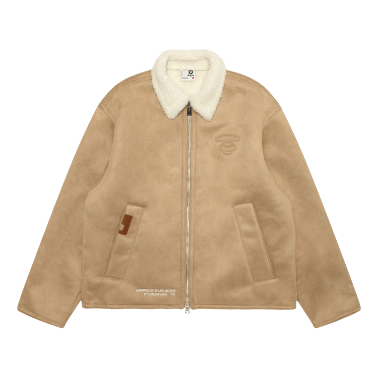 AAPE Moonface Zip-Up Jacket "Beige/Brown"