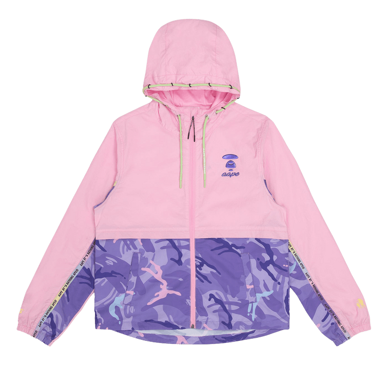 AAPE Moonface Embossed Camo Panelled Lightweight Jacket "Pink/Light"