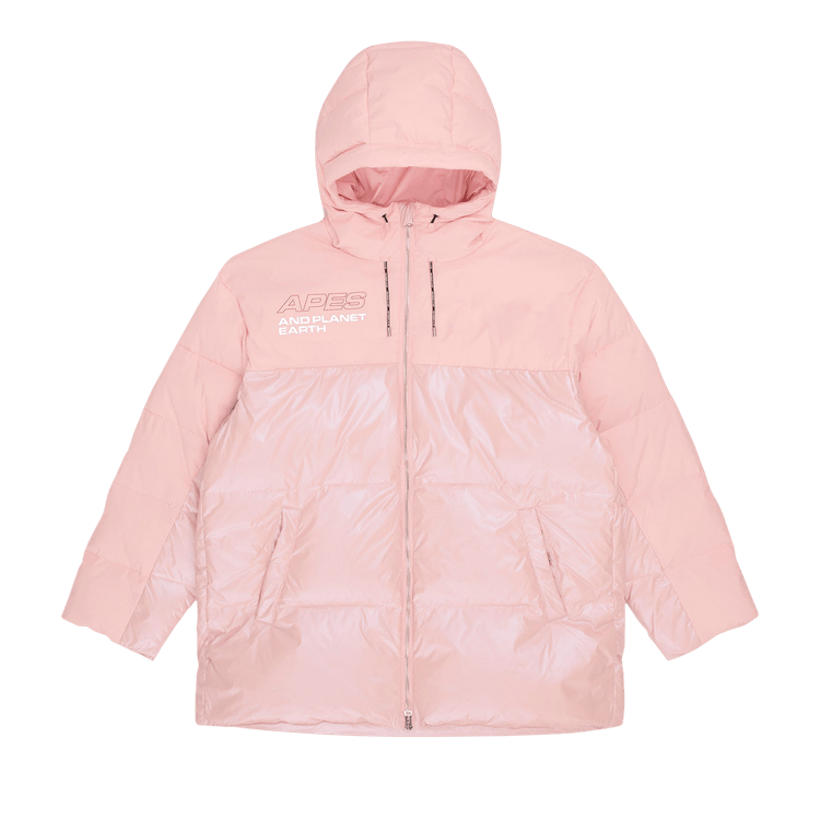 AAPE Moonface Panelled Down Jacket "Pink/Light"