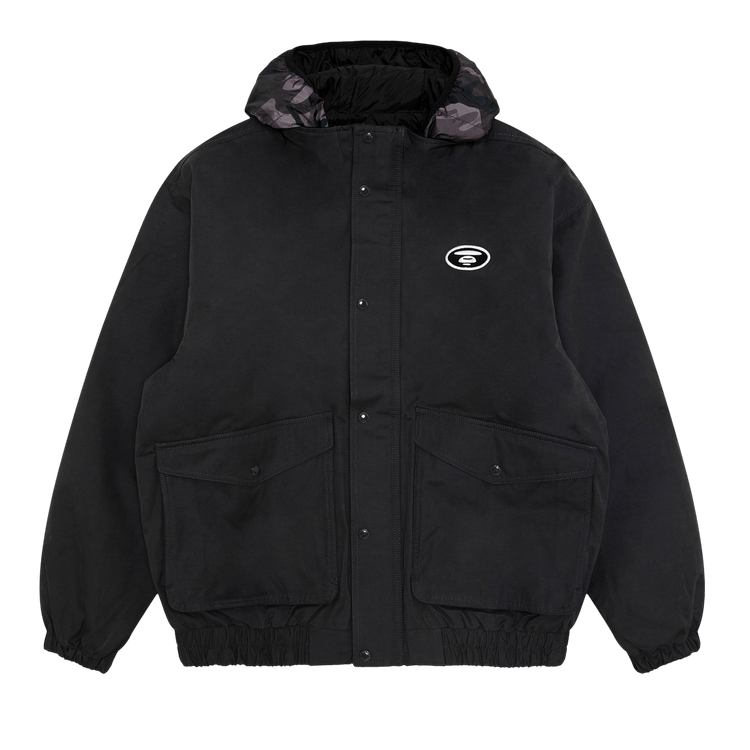 AAPE Moonface Hooded Down Jacket "Grey/Dark"
