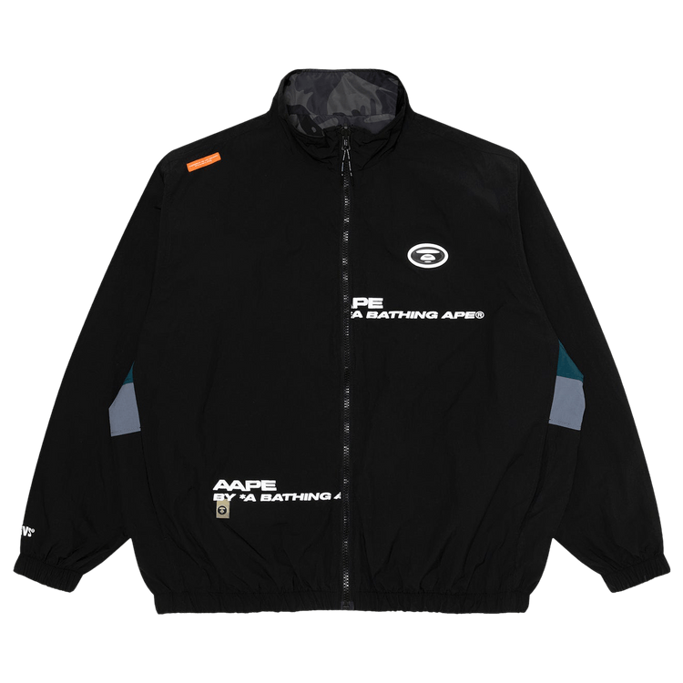 AAPE Moonface Camo Reversible Zip-Up Jacket "Black"