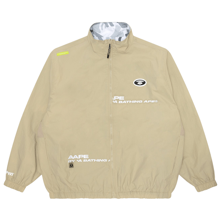 AAPE Moonface Camo Reversible Zip-Up Jacket "Ivory/Grey"