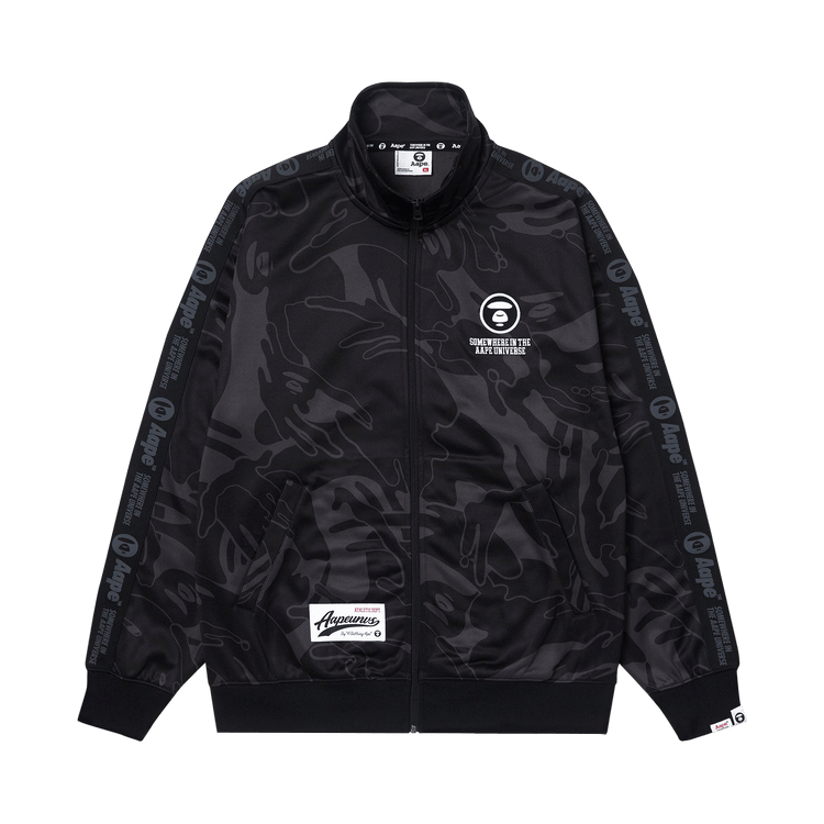 AAPE Moonface Embroidered Track Jacket "Black/Multi"