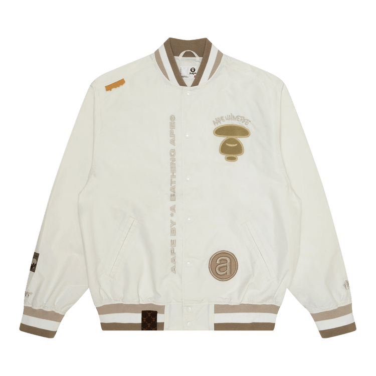 AAPE Moonface Embroidered Jacket "Ivory"