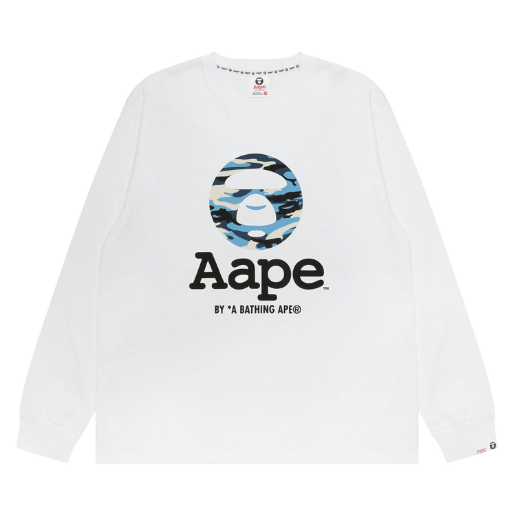 AAPE Unvs Long Sleeve Tee "White/Blue"